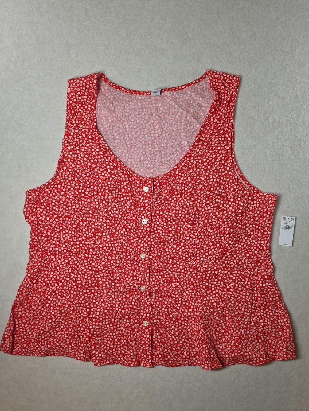 Old Navy Red Floral Button-Front Camisole